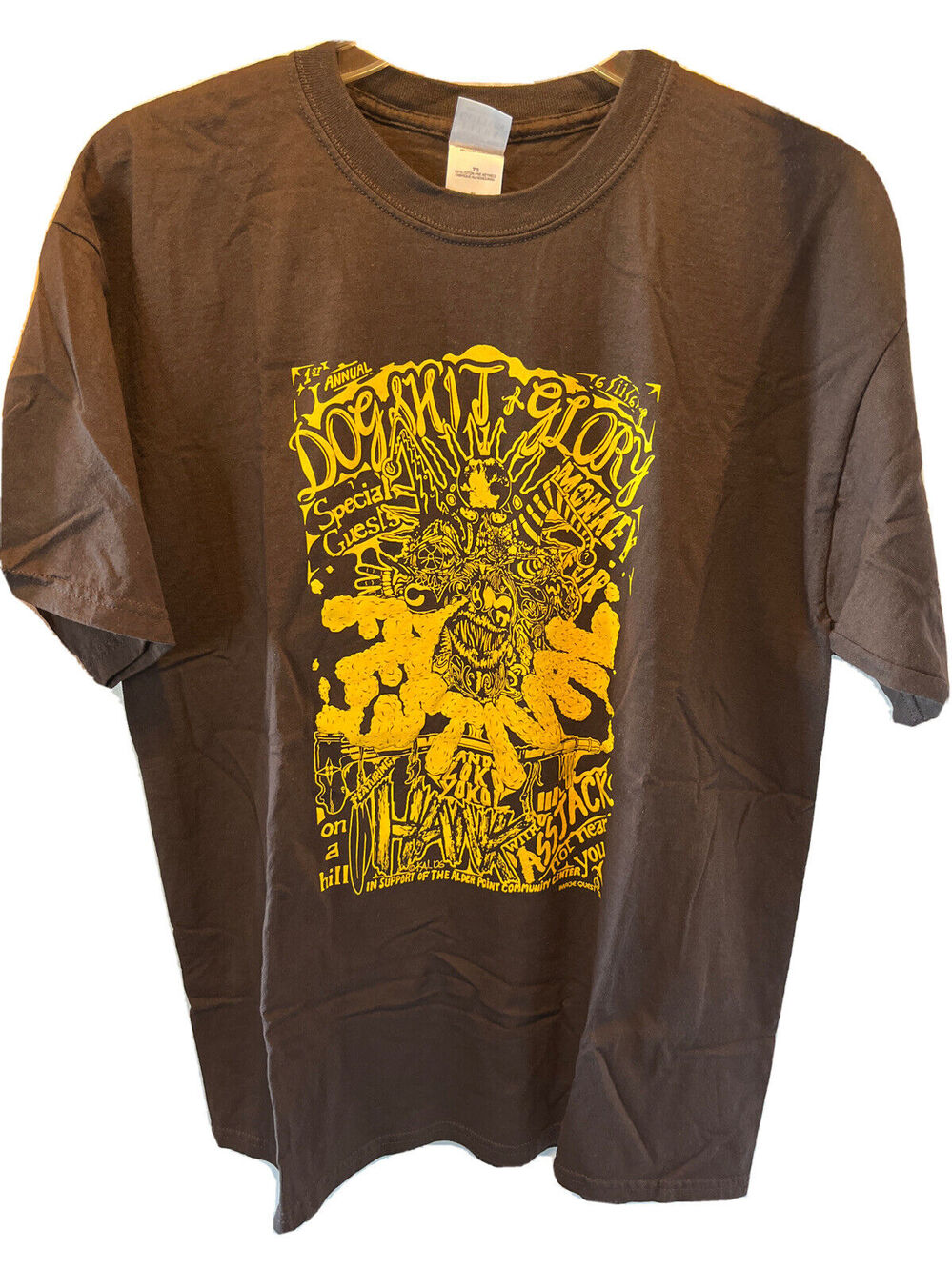 Dogsh*t & Glory Festival Unisex L Brown HANK III Monkey Fur 2006 Concert T-Shirt